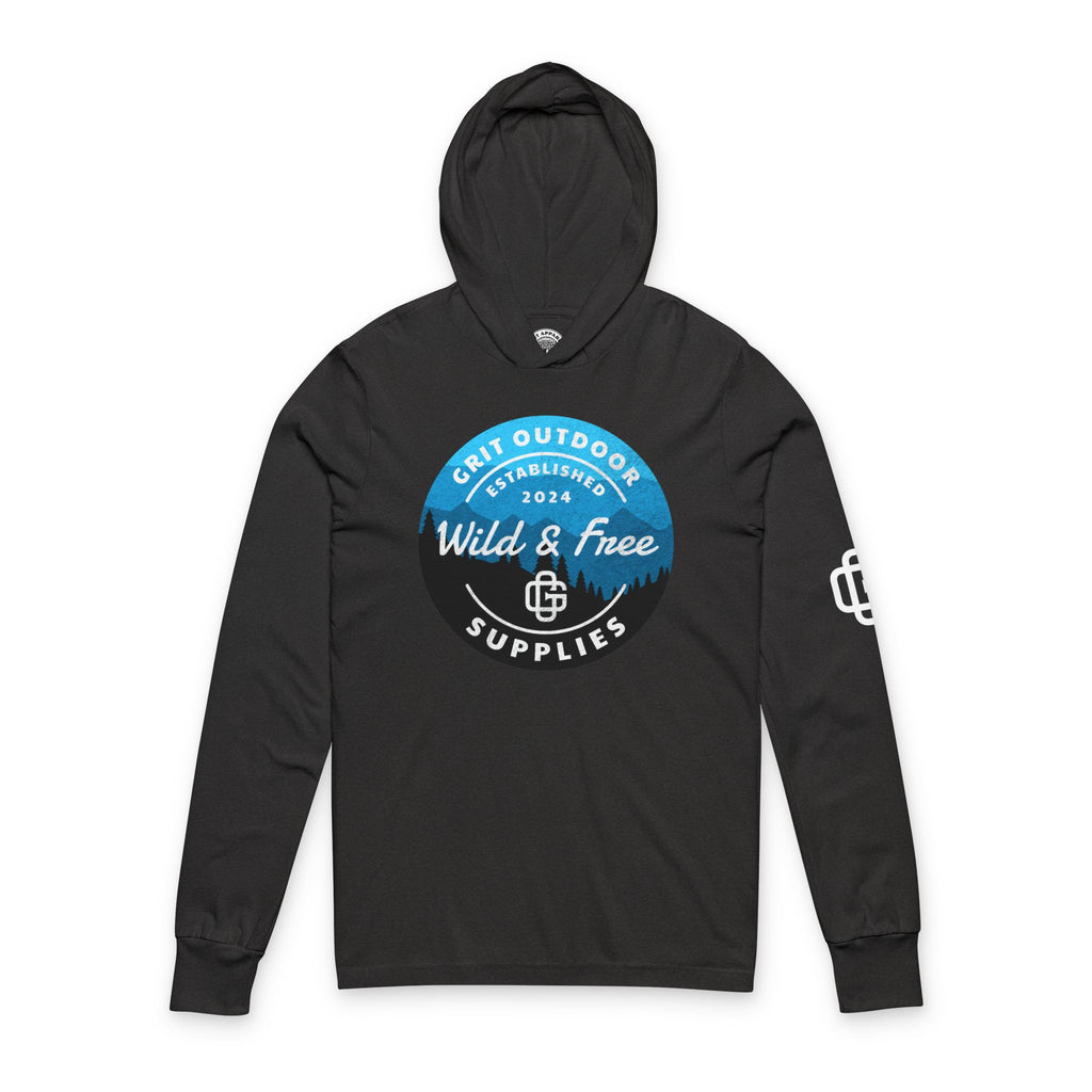 Wild & Free Hooded Long Sleeve Tee — Outdoor Adventure Hoodie Tee